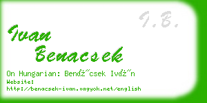 ivan benacsek business card